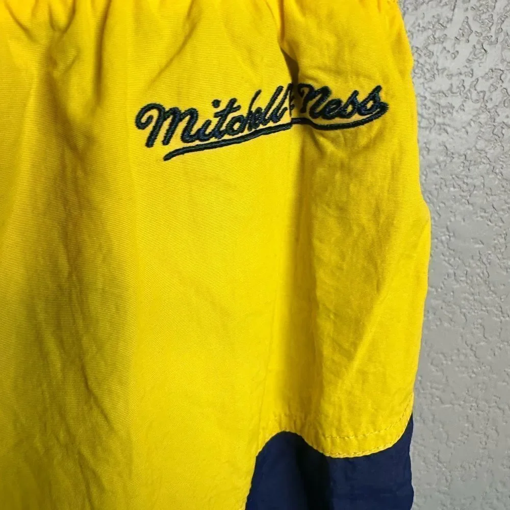 NWT Mitchell & Ness Men’s Michigan Wolverines Yellow Blue Shorts NCAA Lined - XL